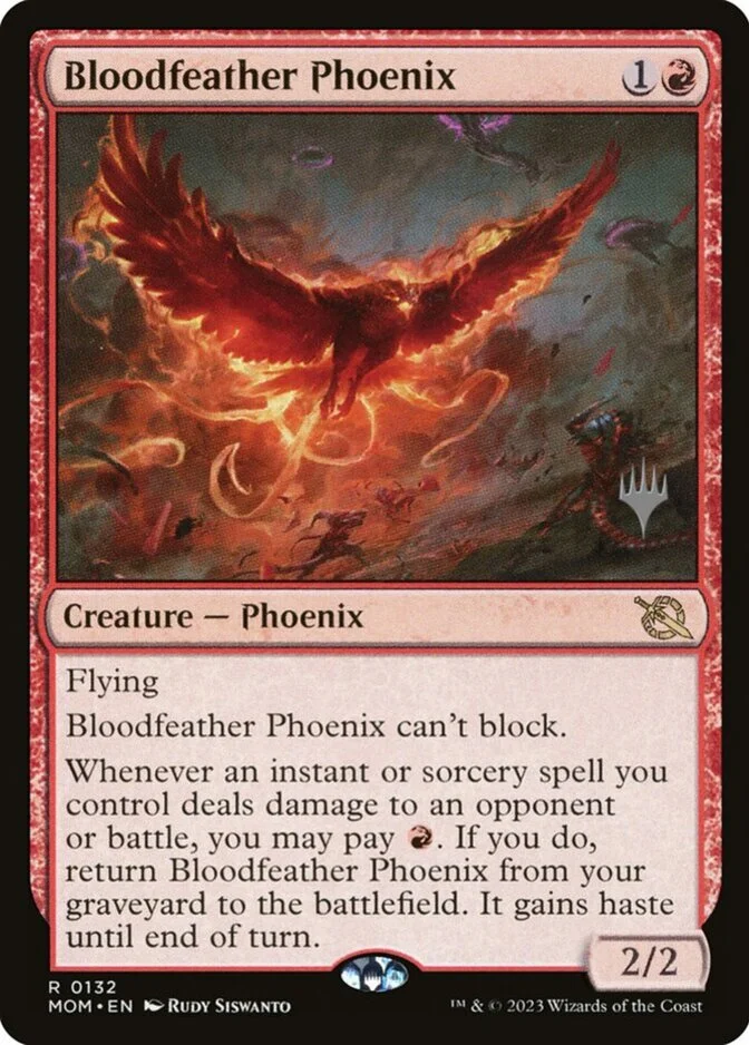 Bloodfeather Phoenix <planeswalker stamp> [MOM] (F)