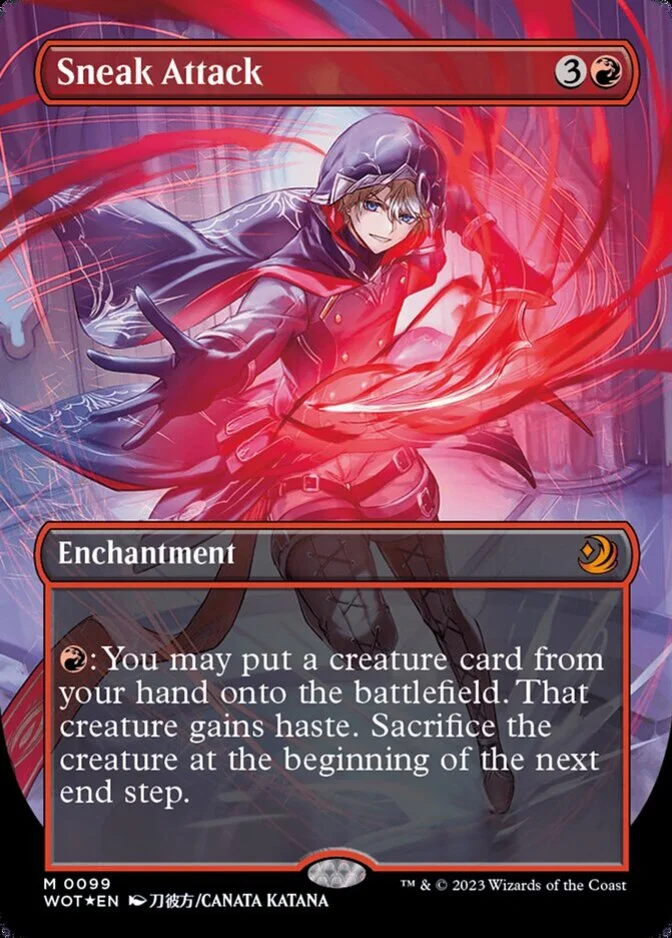 Sneak Attack <borderless anime confetti foil> [WOT] (F)