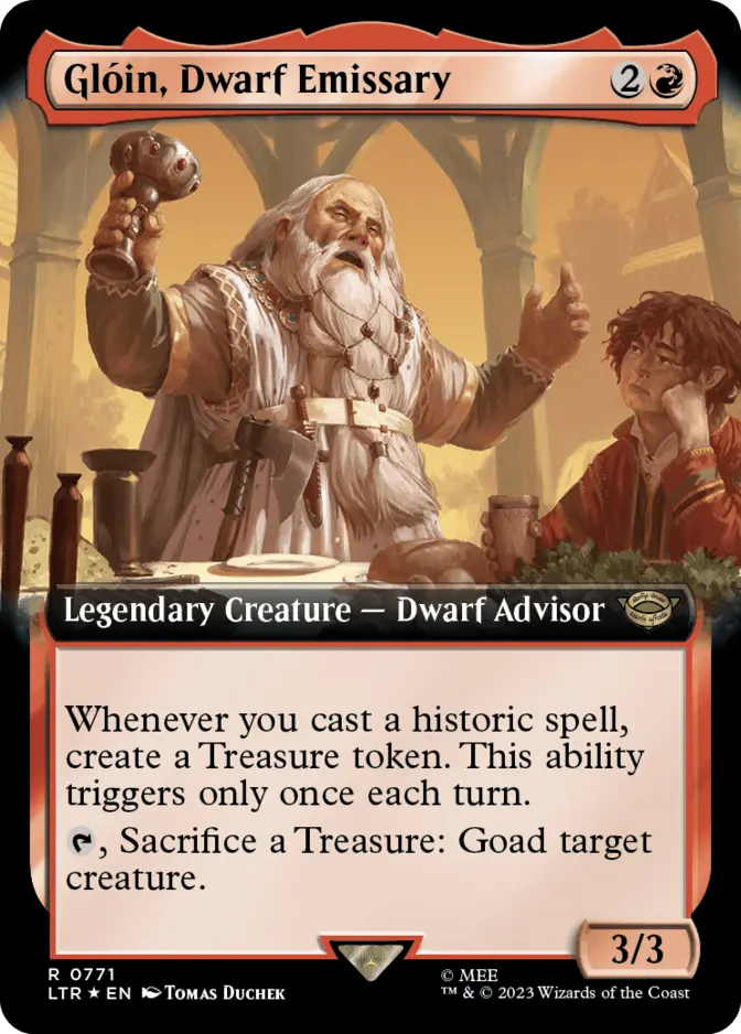 Gloin, Dwarf Emissary <extended - Surge Foil> [LTR]