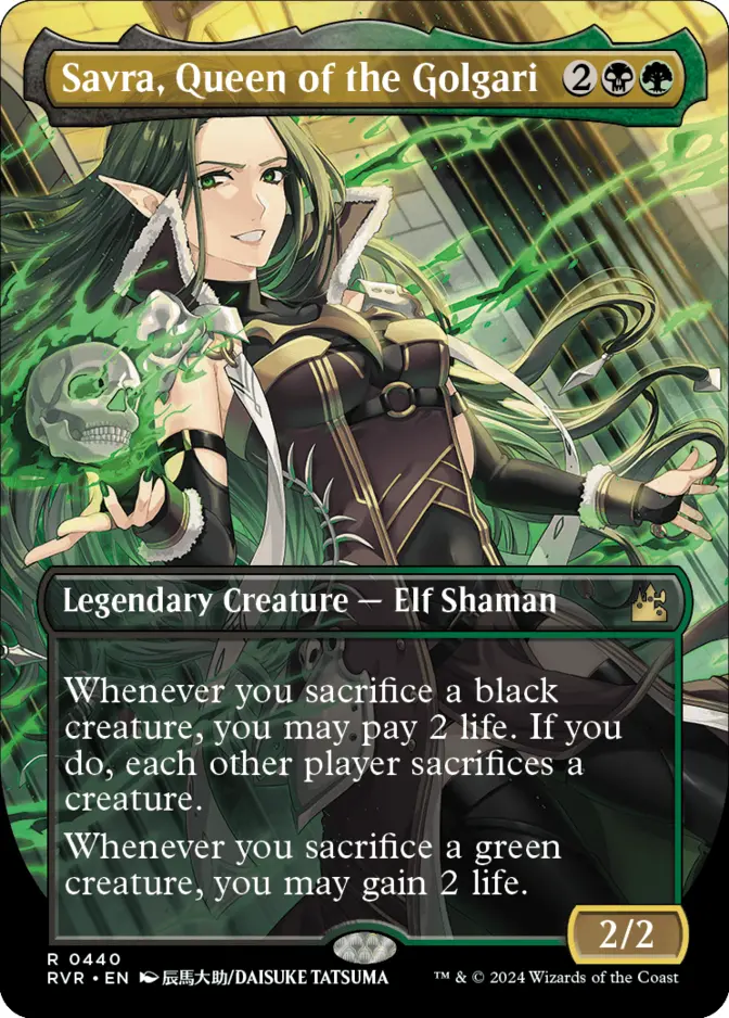 Savra, Queen of the Golgari <borderless Anime> [RVR]