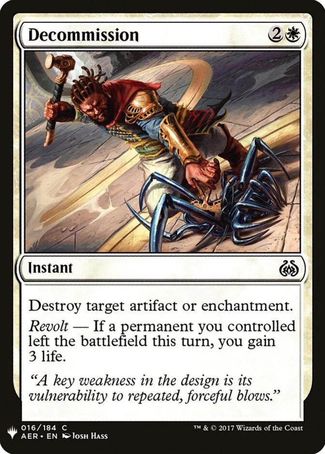 Decommission [PLIST]