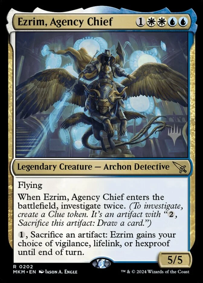 Ezrim, Agency Chief <planeswalker stamp> [MKM]