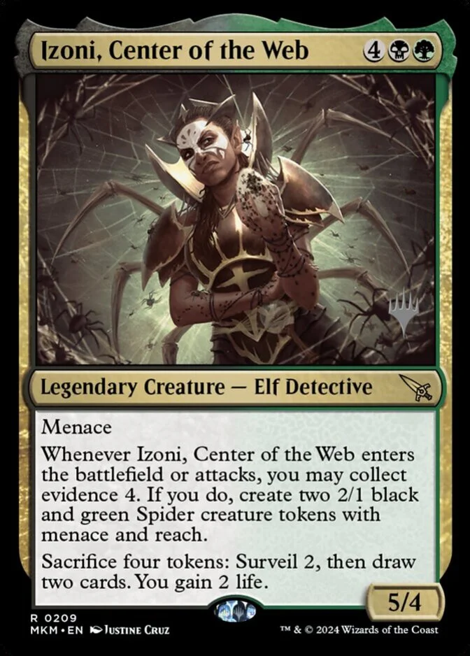 Izoni, Center of the Web <planeswalker stamp> [MKM]