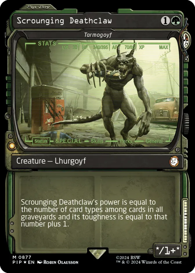 Tarmogoyf <Scrounging Deathclaw - showcase - surge foil> [PIP] (F)