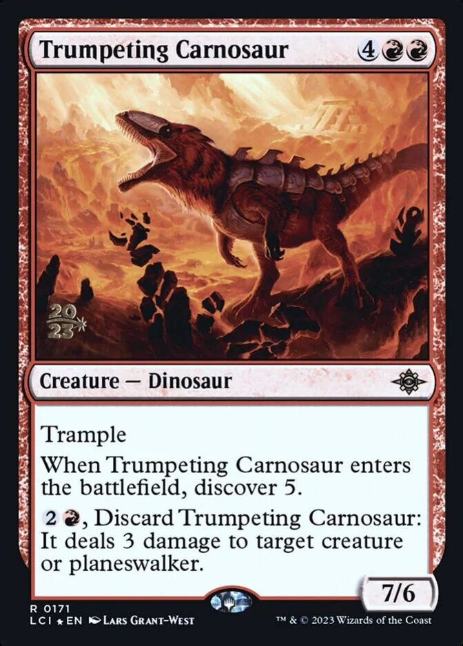 Trumpeting Carnosaur <prerelease> [LCI] (F)