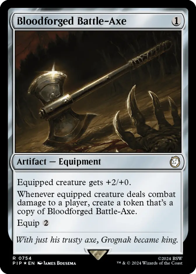 Bloodforged Battle-Axe <surge foil> [PIP] (F)