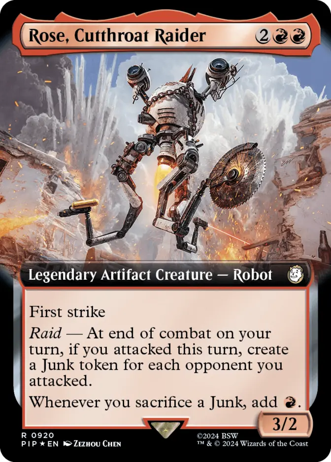 Rose, Cutthroat Raider <extended - surge foil> [PIP] (F)