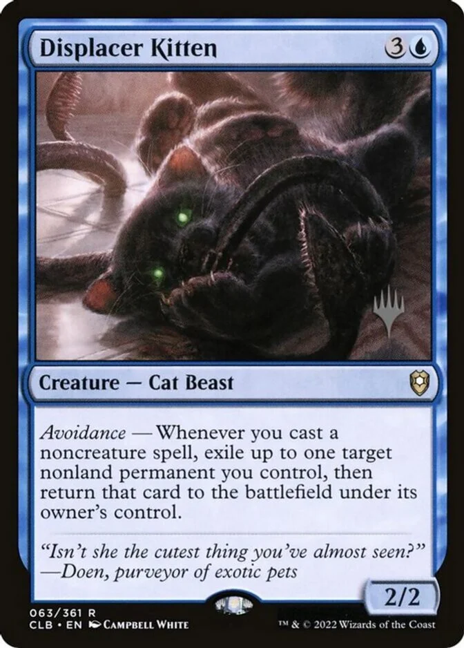 Displacer Kitten <planeswalker stamp> [CLB]