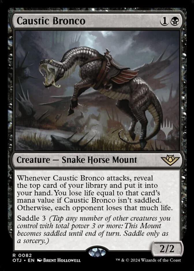 Caustic Bronco <planeswalker stamp> [OTJ]