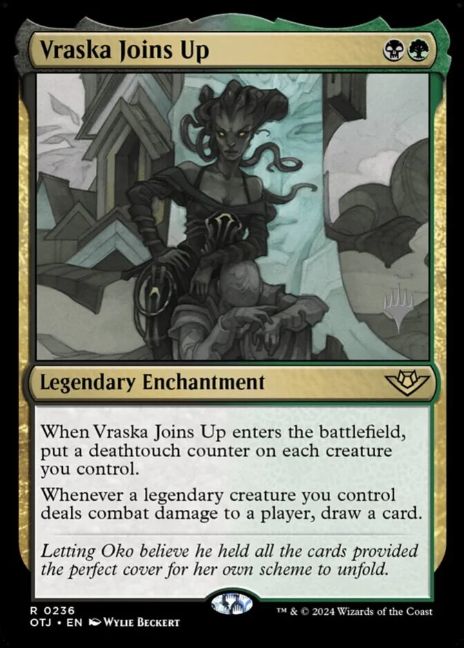Vraska Joins Up <planeswalker stamp> [OTJ]