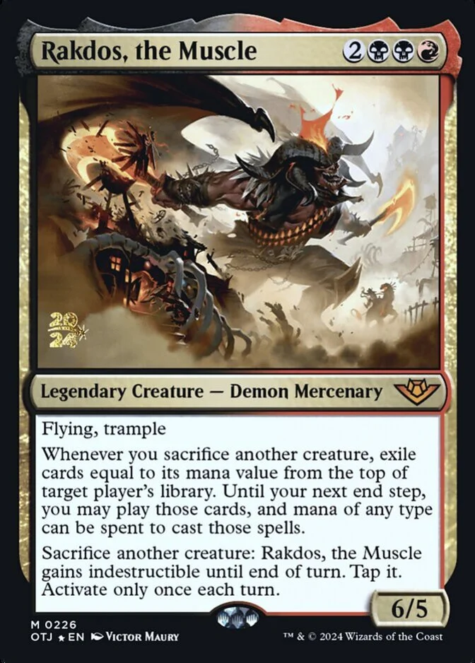 Rakdos, the Muscle <prerelease> [OTJ] (F)