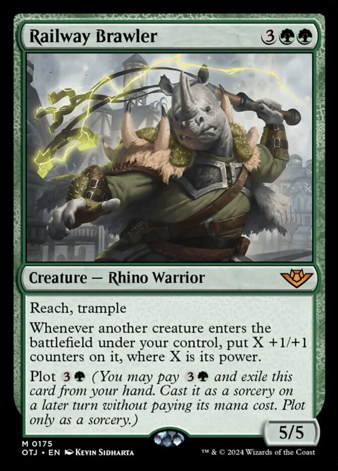 Railway Brawler <planeswalker stamp> [OTJ]