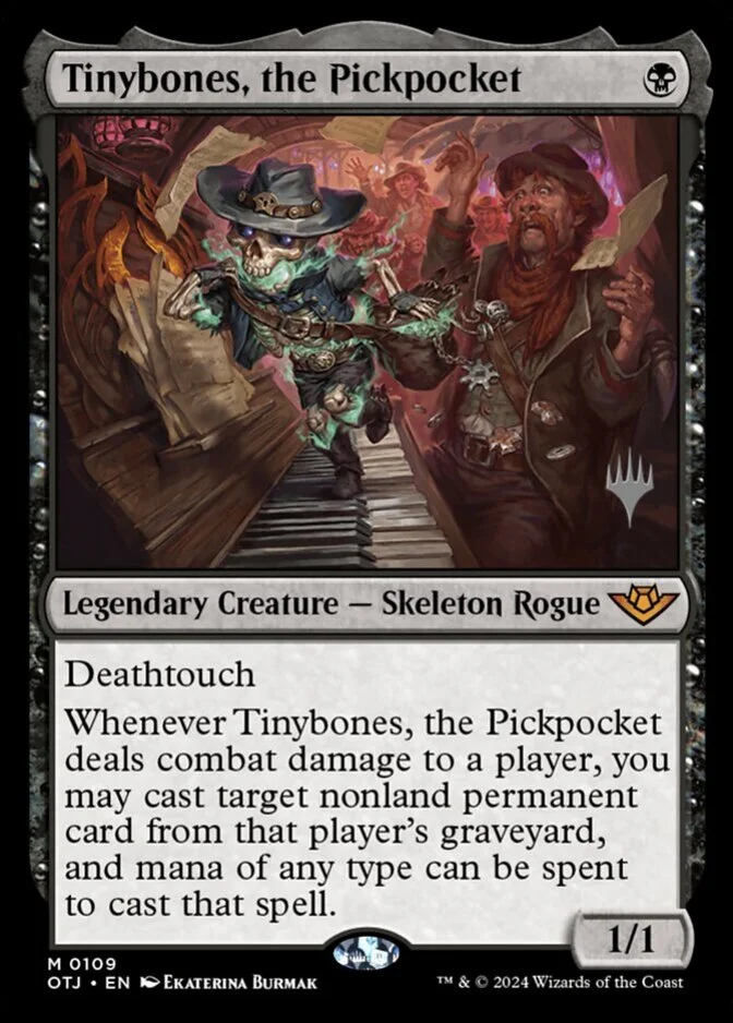 Tinybones, the Pickpocket <planeswalker stamp> [OTJ] (F)