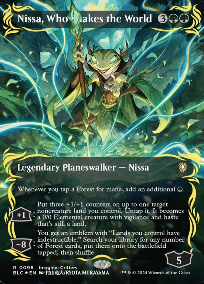 Nissa, Who Shakes the World <Imagine: Critters - anime - raised foil> [BLC] (F)