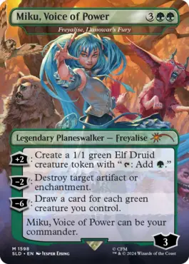 mtg freyalise commander deck Magic The Gathering - Freyalise, Llanowar's Fury (043/337) Your elves get right to work making mana and more elves Freyalise, Llanowar's Fury, Secret Lair
