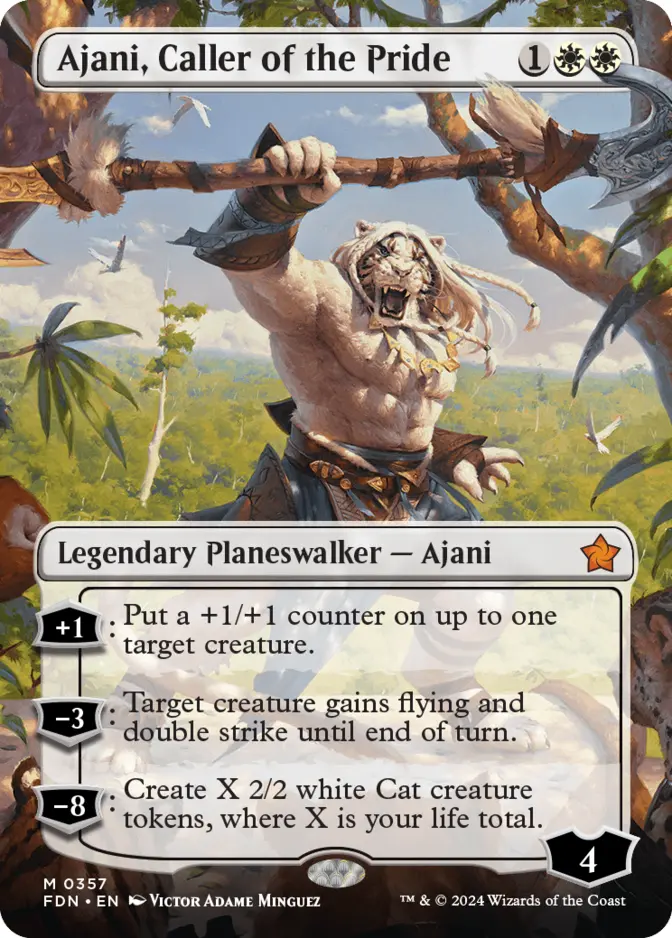 Ajani, Caller of the Pride <borderless> [FDN] (F)
