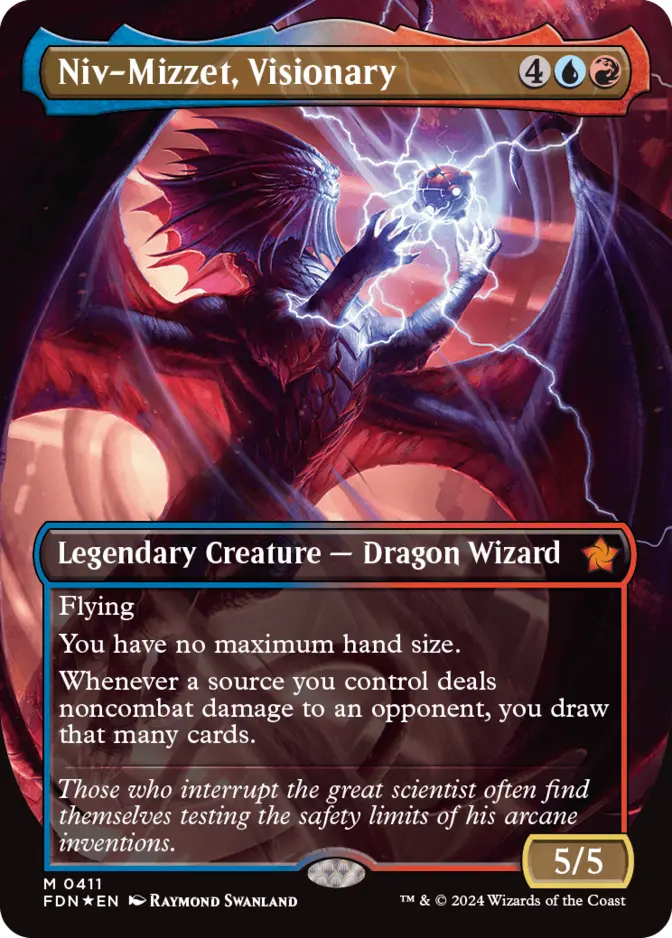 Niv-Mizzet, Visionary <borderless - mana foil> [FDN] (F)