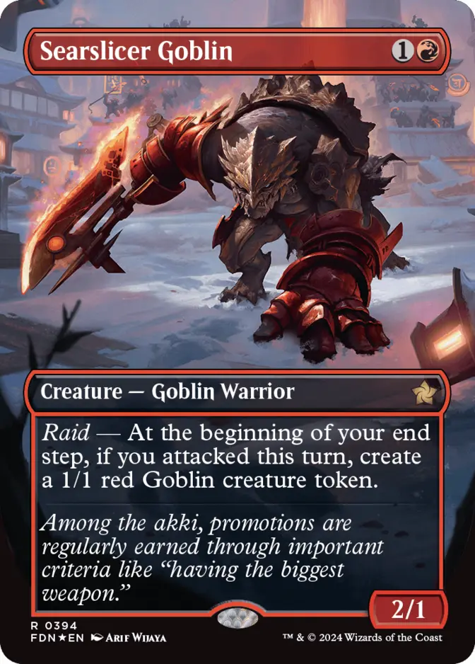 Searslicer Goblin <borderless - mana foil> [FDN] (F)