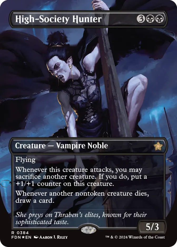 High-Society Hunter <borderless - mana foil> [FDN] (F)