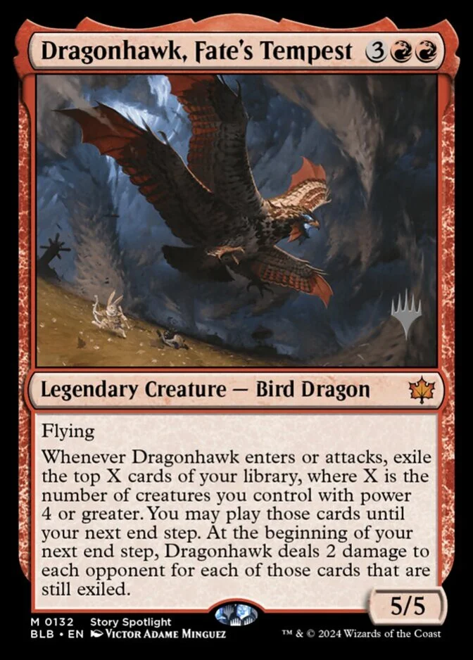 Dragonhawk, Fate's Tempest <planeswalker stamp> [BLB]