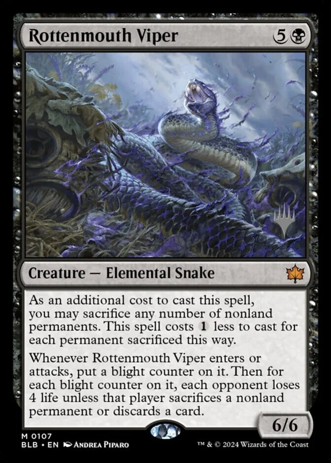 Rottenmouth Viper <planeswalker stamp> [BLB] (F)