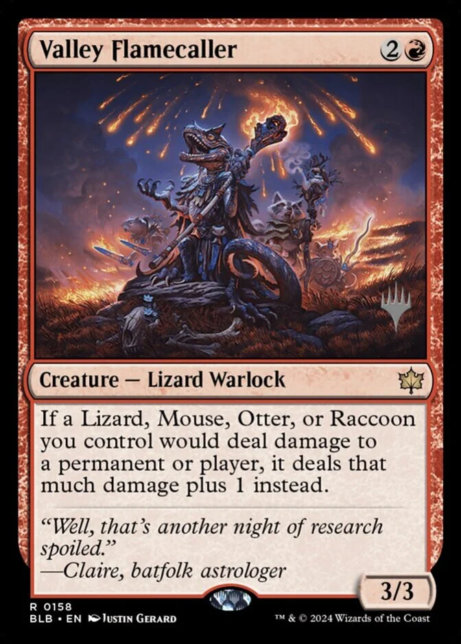 Valley Flamecaller <planeswalker stamp> [BLB]
