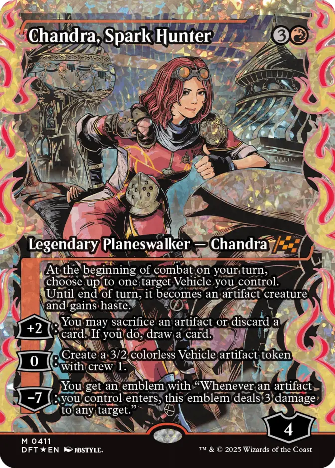 Chandra, Spark Hunter <showcase - fracture foil> [DFT] (F)