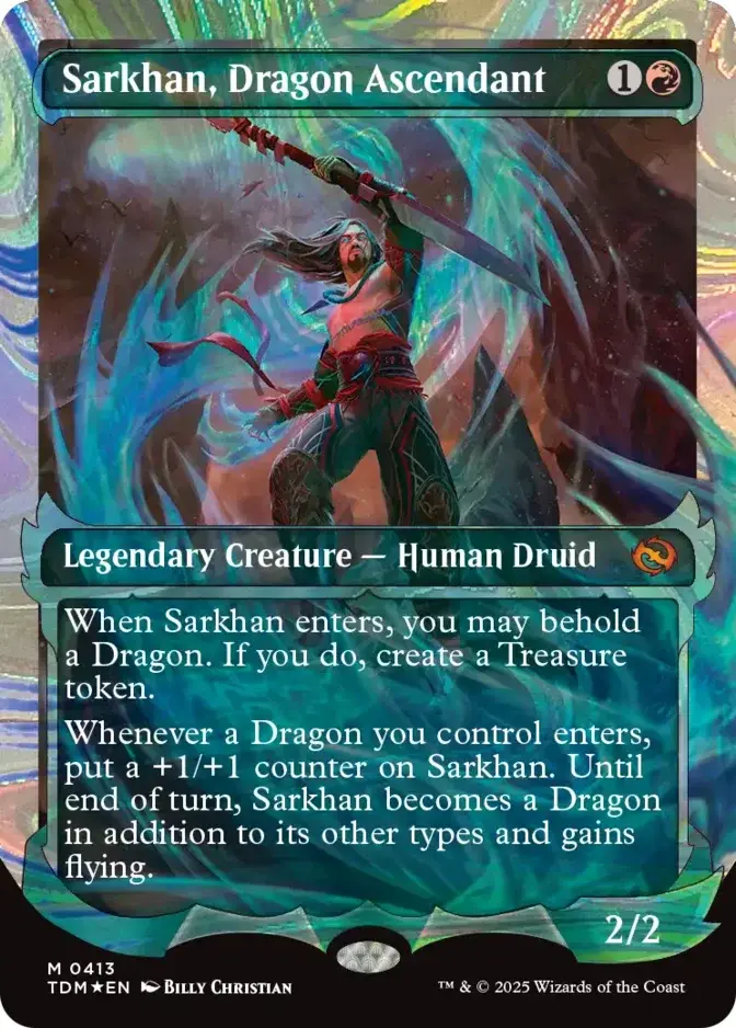 Sarkhan, Dragon Ascendant <showcase ghost - halo foil> [TDM] (F)