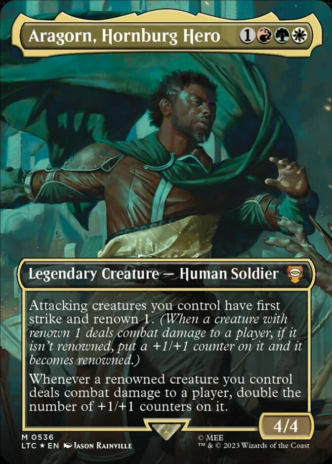 Aragorn, Hornburg Hero <borderless - Surge Foil> [LTC] (F)