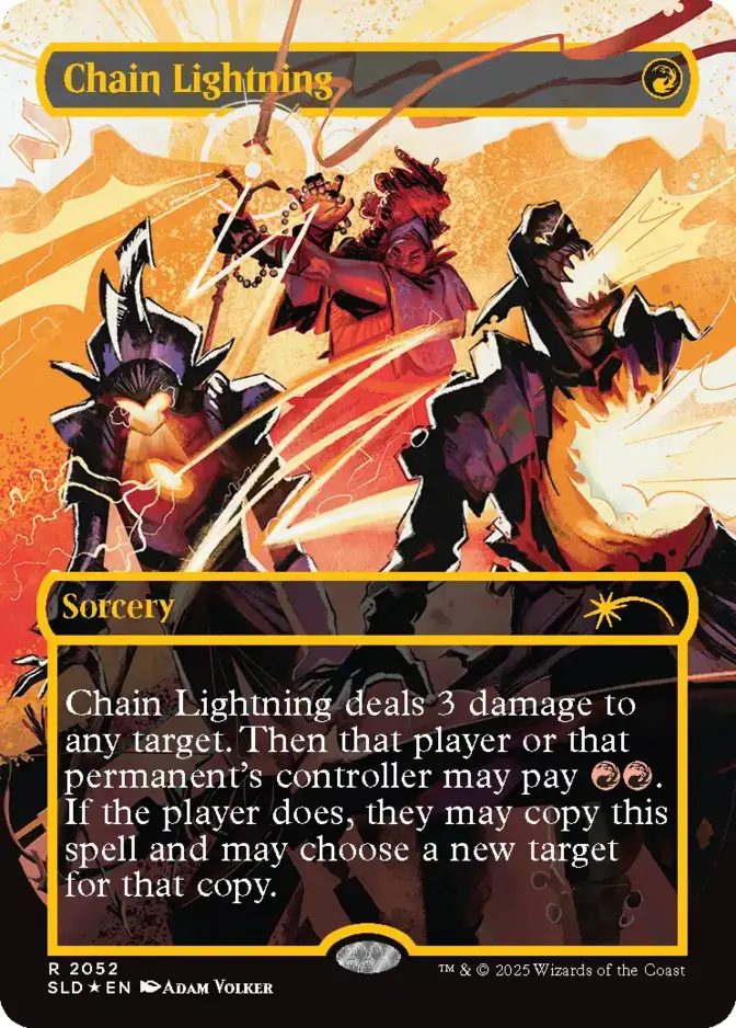 Chain Lightning <Everything is on Fire - Raised Foil> [SLD] (F)