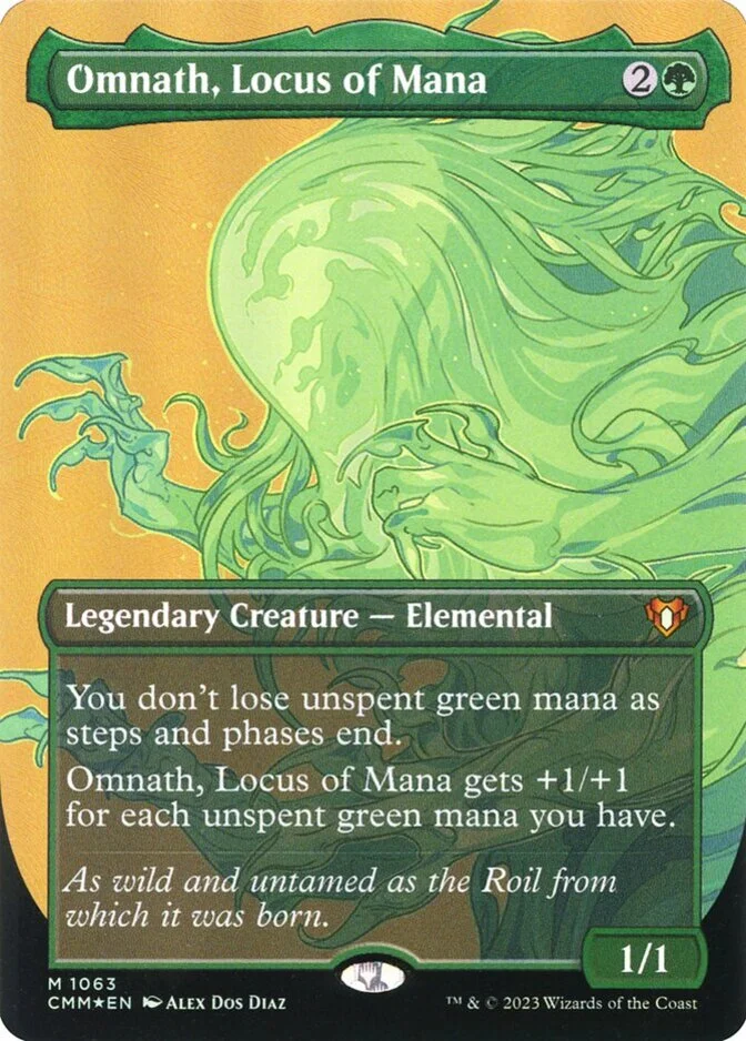 Omnath, Locus of Mana <borderless profile - textured foil> [CMM] (F)