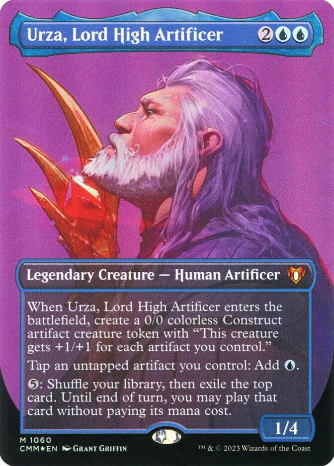 Urza, Lord High Artificer <borderless profile - textured foil> [CMM] (F)