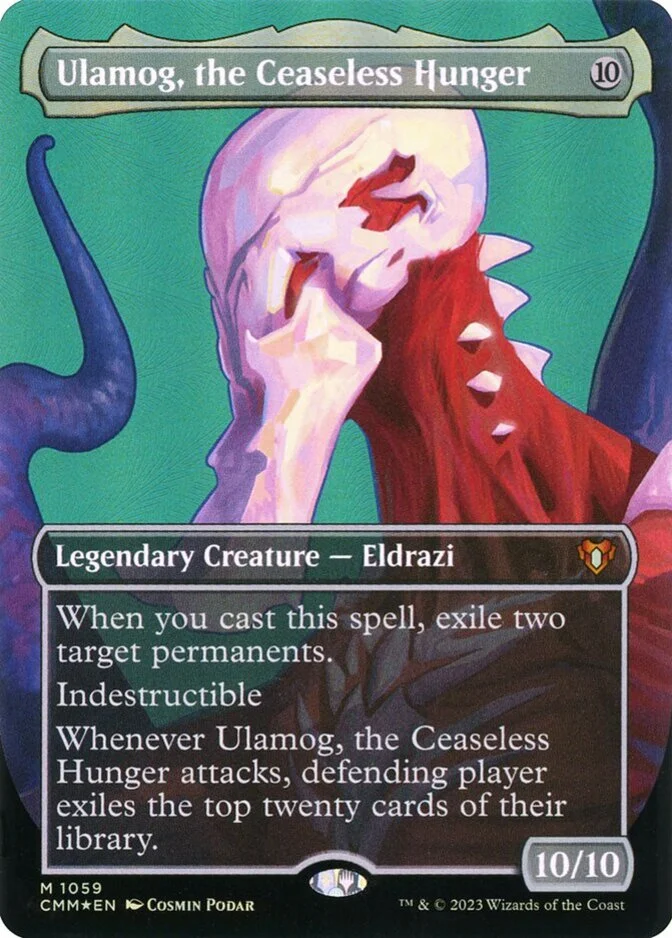 Ulamog, the Ceaseless Hunger <borderless profile - textured foil> [CMM] (F)