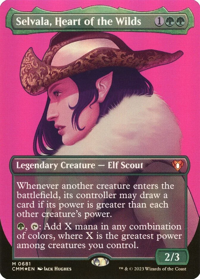 Selvala, Heart of the Wilds <borderless profile - textured foil> [CMM] (F)