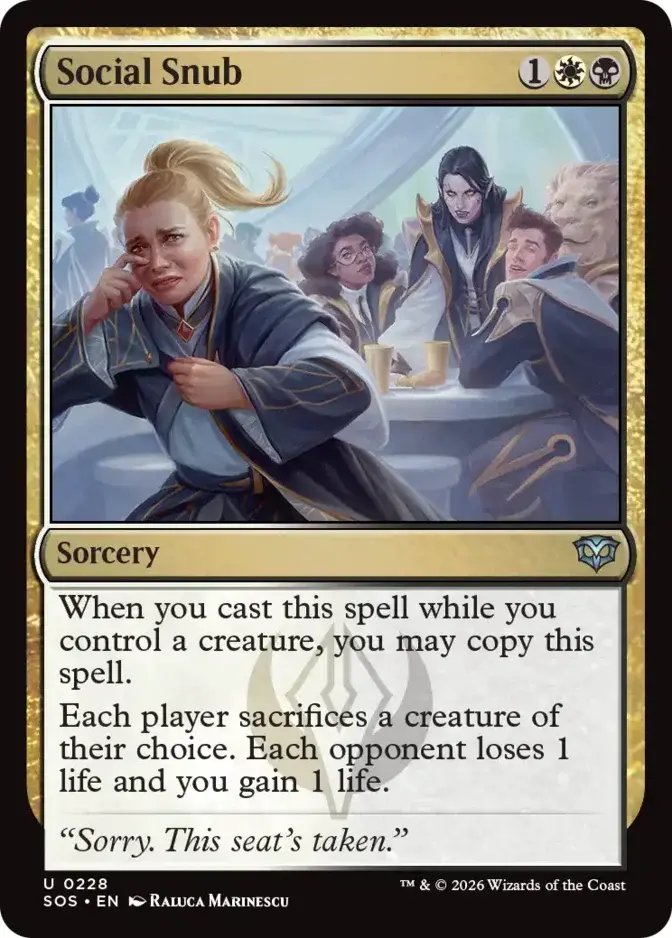 Social Snub <019d67c1-eebb-76a1-a51c-31be72499975> [SOS]