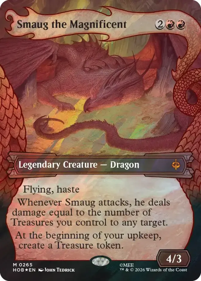 smaug mtg card Ahunt - The Dragons create fourteen Treasure tokens. LotR's Smaug Card Abuses MTG's