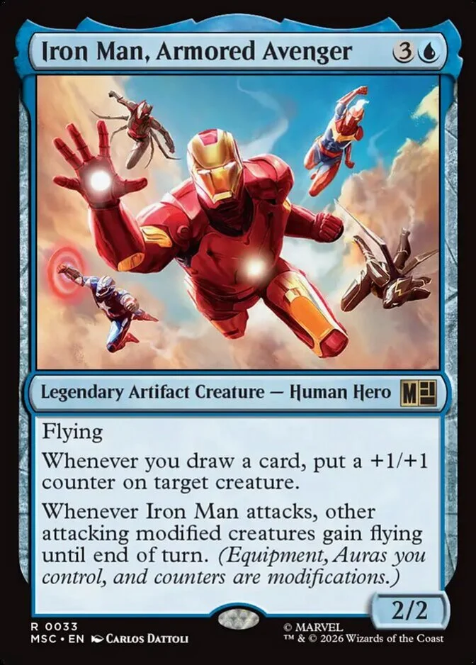 iron man mtg card #6 E Tbd Artist Magic The Gathering Variant (06/03/2026) Marv Until end of turn Iron Man, Titan of Innovation