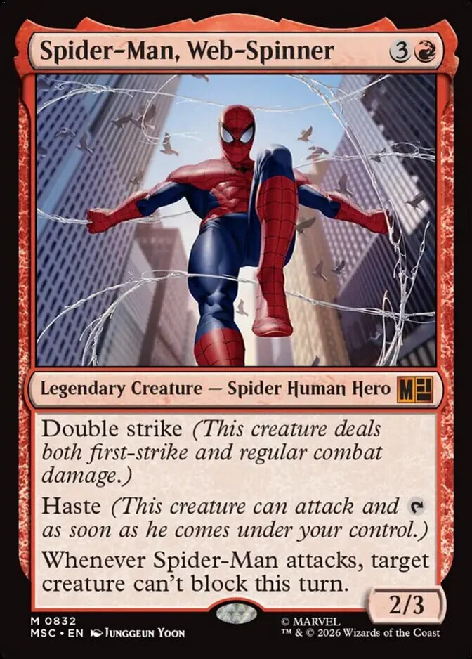 spiderman mtg card prices 4x Spider-Man, Web-Slinger - Foil Marvel's Spider-Man NM Magic Foil haste At the beginning of combat on your turn Spider-Man 2099 Marvel's Spider-Man