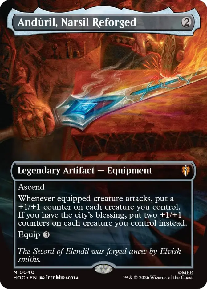 anduril mtg card MIDDLE EARTH BLACK BORDER PREMIER RARE ANDURIL, THE FLAME OF THE WEST If that creature is legendary Anduril, Flame of the West