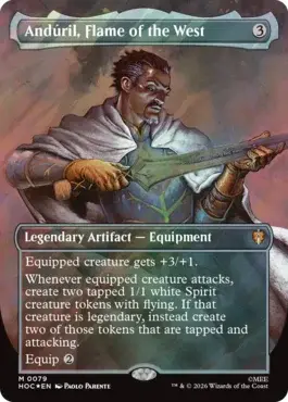 anduril mtg card FOIL] Anduril, Flame of the West (Borderless Poster) instead create two of those tokens that are tapped and attacking. ANDURIL, FLAME OF THE WEST