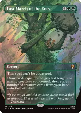 last march of the ents mtg card Magic Lord of the Rings 418 Scene Foil PSA Draw cards equal to the greatest toughness among creatures you control Last March of the Ents